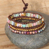 Colored Turquoise Woven Three-layer Bracelet – Jewelry Gift Ideas — 7