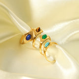 Retro New Lapis Turquoise Titanium Steel Ring – Everyday Gifts — 8