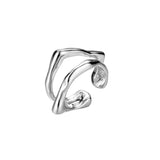 Sterling Silver Double Layer Irregular Ears – Practical Gifts — 3
