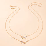 Gold Letter Angel Number 444 777 Multi-layer Chain – Gifts for Her — 4