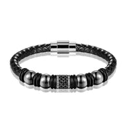 Antique Zircon Bracelet In Woven Leather – Jewelry Gift Ideas — 3