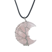 Moon Lucky Tree Natural Stone Pendant Necklace – Jewelry Gift Ideas — 1