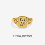 European And American Style English Square Ring – Stylish Gifts — 2