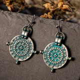 Vintage Roulette Shaped Carved Pendant Earrings – Jewelry Gift Ideas — 5