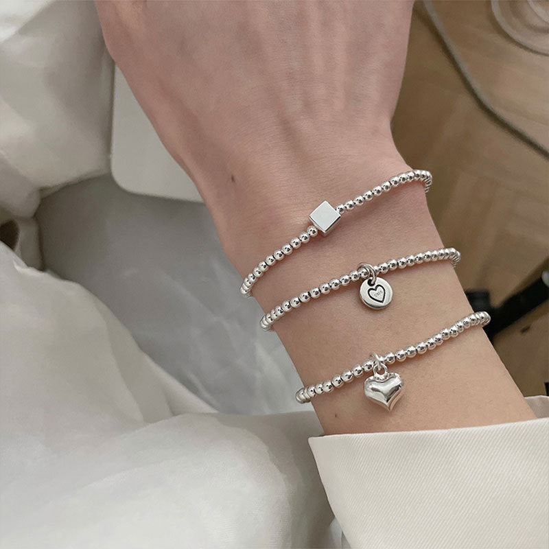 Silver Sweet Loving Heart Bracelet Women's Retro – Jewelry Gift Ideas — 1