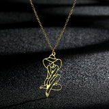 Line Art Pendant Necklace Jewelry – Jewelry Gift Ideas — 3