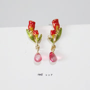 Enamel Dripping Tulip Sterling Silver Needle – Practical Gifts — 3
