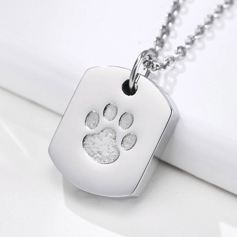 Stainless Steel Dog Paw Cinerary Casket Openable – Jewelry Gift Ideas — 1