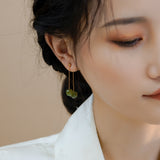 Natural Hotan Jade Light Luxury Small Earrings – Unique Gift Ideas — 2