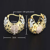 Hollow Rosette Earrings With Gold Contrast – Special Occasion Gifts — 9