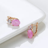 Rose Gold Ear Ring Zircon Sweet Peach – Holiday Gift Ideas — 6