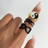 Vintage 6 Piece Green Hugging Hand Ring Set Women's – Gifts for Her — 5