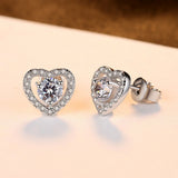 Ladies Zircon Fashion Hypoallergenic Heart Earrings – Stylish Gifts — 4