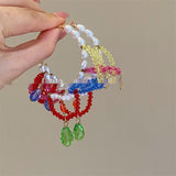 Exaggerated Hand-woven Beads Tassel Earrings – Everyday Gifts — 5