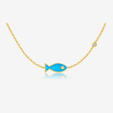 Diamond Fish Pendant S925 Silver Necklace – Jewelry Gift Ideas — 3