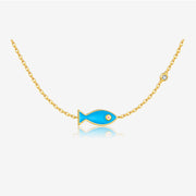 Diamond Fish Pendant S925 Silver Necklace – Jewelry Gift Ideas — 3