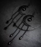 Women's Tassels Long Crystal Moon Earrings – Gifts for Her — 2