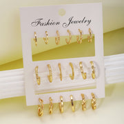 Creative Fashionable Golden Twist Earrings Suit – Thoughtful Gifts — 20