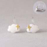 S925 Sterling Silver Star Cloud Stud Earrings – Small Gift Ideas — 3