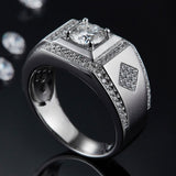 One Carat Row Diamond Moissanite 925 Silver Men's – Gifts for Him — 3