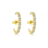 Women's S925 Sterling Silver C- Shaped Zircon Stud – Gifts for Her — 4