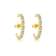Women's S925 Sterling Silver C- Shaped Zircon Stud – Gifts for Her — 4