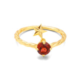 Pomegranate Five Pointed Star Silver Ring – Thoughtful Gifts — 2