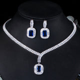 Platinum Zircon Earrings Necklace Set – Jewelry Gift Ideas — 1