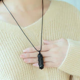 Hand-knitted Simple Obsidian Pendant For Lovers – Jewelry Gift Ideas — 1