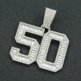 Mens Fashion Full Diamond Number 50 Pendant – Jewelry Gift Ideas — 8
