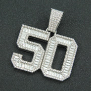Mens Fashion Full Diamond Number 50 Pendant – Jewelry Gift Ideas — 8