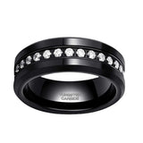 Single Row Diamond-embedded Slope Edge Unisex Silver – Birthday Gifts — 8