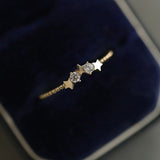 Sterling Silver Plated 14k Gold Zircon Inlaid Ring – Gift Ideas — 1