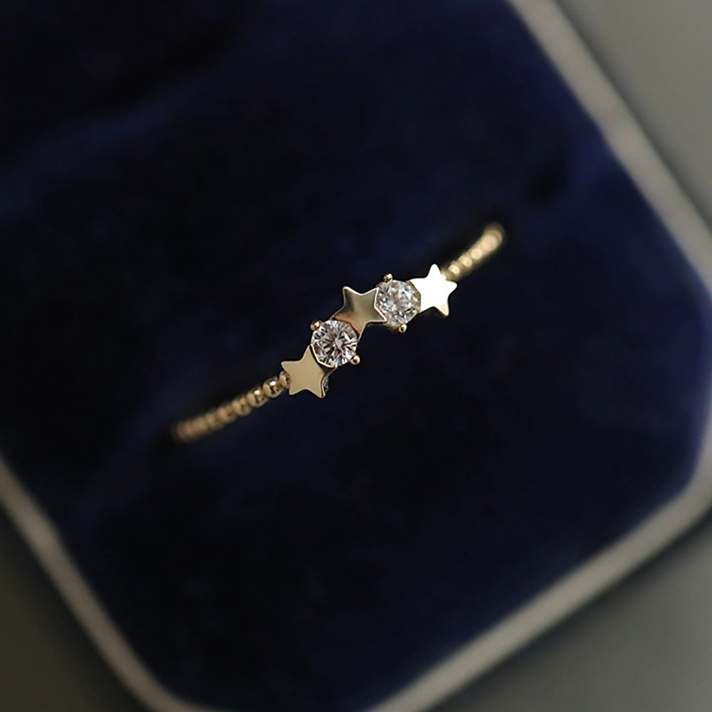 Sterling Silver Plated 14k Gold Zircon Inlaid Ring – Gift Ideas — 1
