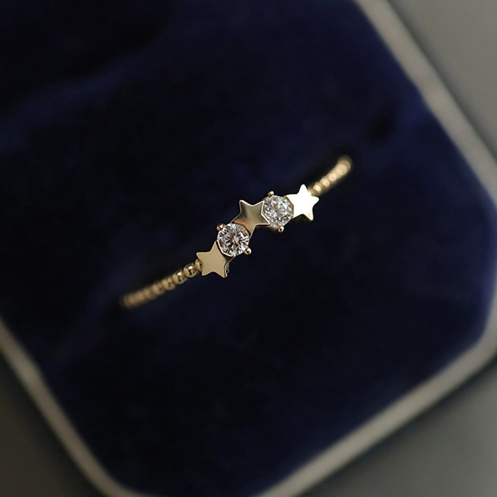 Sterling Silver Plated 14k Gold Zircon Inlaid Ring – Gift Ideas — 1