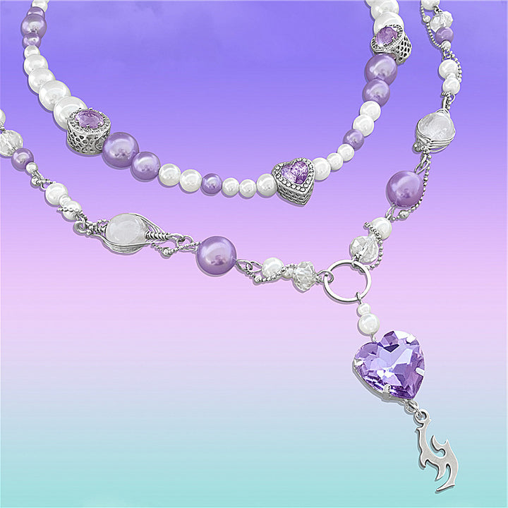 Small design purple pearl love necklace – Jewelry Gift Ideas — 1