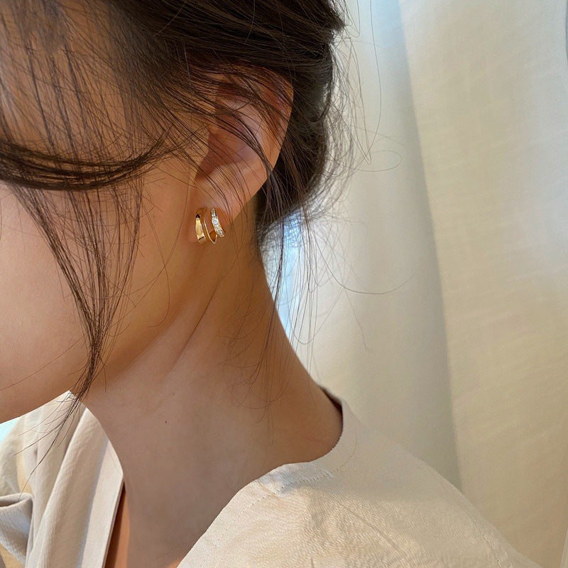 Simple Double-layer Copper-plated Women's Ear Studs – Gifts for Her — 1