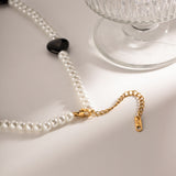 Women's Black Heart-shaped Glass Pearl Necklace – Jewelry Gift Ideas — 13