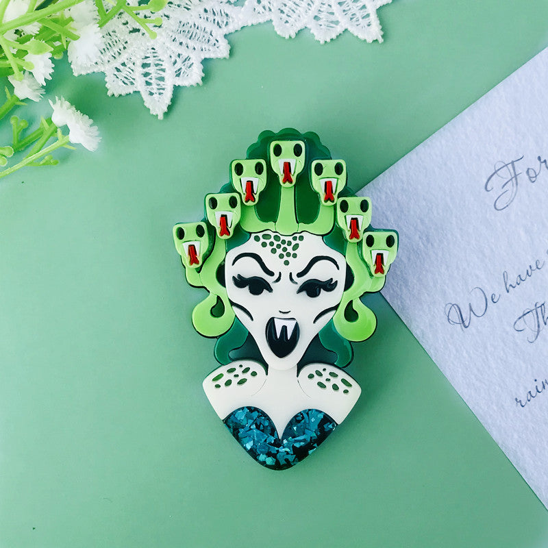 Gorgon Acrylic Brooch Badge Accessory – Stylish Gifts — 1