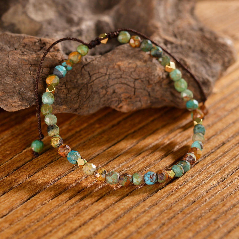 Natural African Turquoise Braided Bracelet – Jewelry Gift Ideas — 1