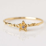 12yue Flower Birthstone Ring Copper Inlaid Zircon – Everyday Gifts — 16