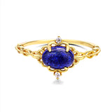 S925 Sterling Silver Vintage Lapis Lazuli Ring Female – Gifts for Her — 2