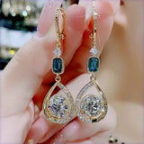 Diamond Water Drop Earrings French Double-sided – Birthday Gifts — 7