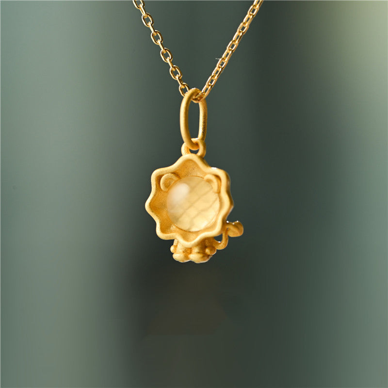 Sun Guardian Little Lion Chalcedony Necklace – Jewelry Gift Ideas — 1