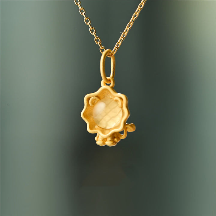 Sun Guardian Little Lion Chalcedony Necklace – Jewelry Gift Ideas — 1