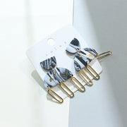 Women's Geometric Clay Black Gold Foil Earrings – Gifts for Her — 2