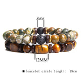 Natural Stone Men's Tiger's Eye Bead Double Layer – Jewelry Gift Ideas — 9
