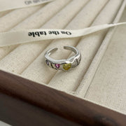 Sweet Small Colored Love Zircon Ring – Gifts for Couples — 5