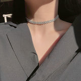Simple Full Diamond Necklace Choker Collar Japan – Jewelry Gift Ideas — 1