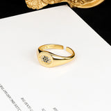 Design Textured Geometric Microset Zircon Ring – Surprise Gifts — 3
